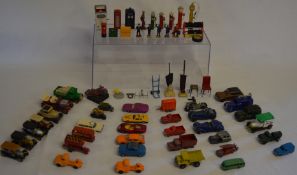 Quantity of model toy cars, motorbikes, figures and accessories, including Matchbox Series, Dinky