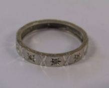 18ct white gold and diamond band - ring size N - total weight 2.2g