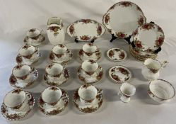 Quantity of Royal Albert Old Country Roses, including plates, cups, saucers, vase, jug, etc