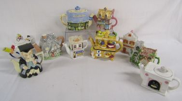 10 teapots includes Cravendale, The Village 'The Crown', scholar, Leonardo church wedding, fish &