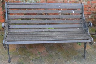 Garden bench with cast iron ends L 128cm