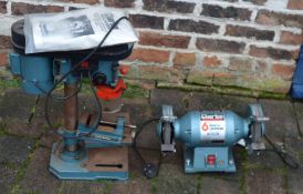Clarke bench grinder & a CDP5DC drill press