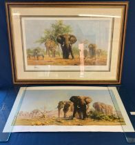 Framed David Shepherd limited edition print 301/910 'An African Landscape' 98cm by 70cm & an