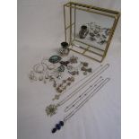 Collection of mostly silver jewellery and a small white metal jug (0.86ozt)