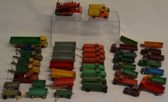 Quantity of diecast Dinky Toys, including various trucks, lorries and trailers, such as Commers,