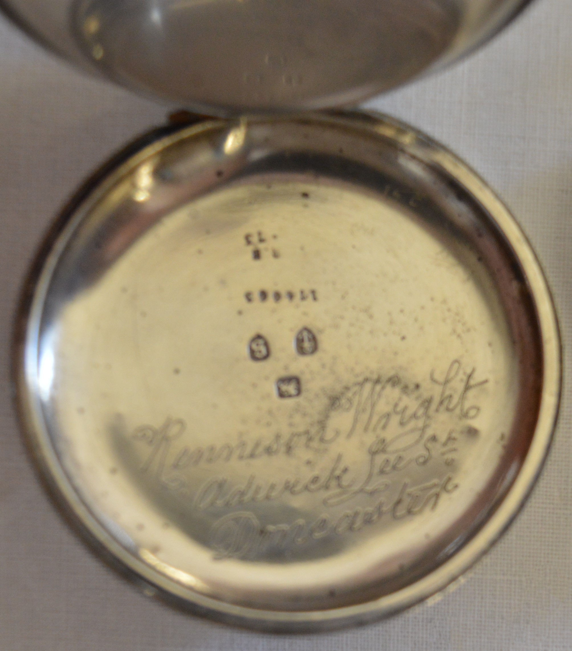 4 pocket watches in need of repair, including silver H V Benson London and another with engraved - Image 8 of 8