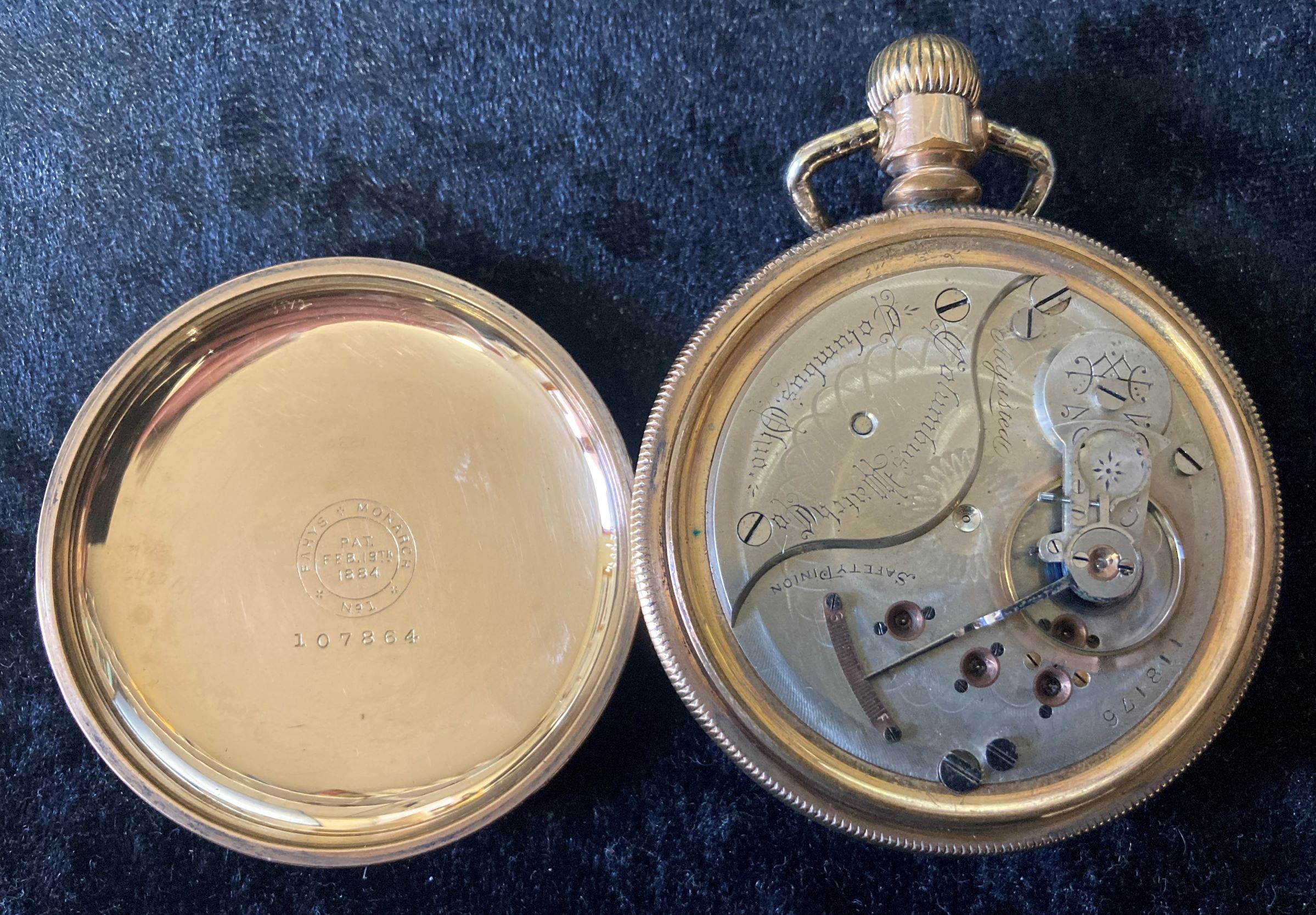 Columbus Watch Co. screw case gold plated pocket watch with bevel glass - Image 3 of 4