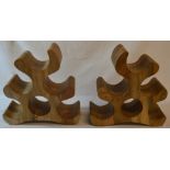 Two wooden 6 bottle wine rack