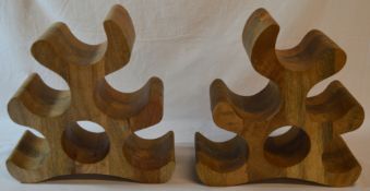 Two wooden 6 bottle wine rack