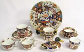 Selection of Royal Crown Derby including a mallard (seconds), large 19th century Imari plate (