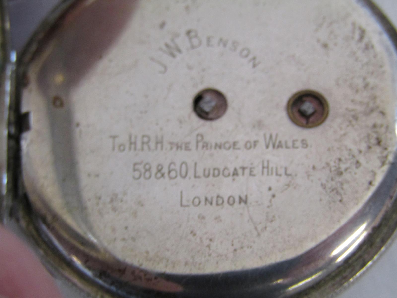 J.W. Benson To HRH The Prince of Wales 58-60 Ludgate Hill London fine silver pocket watch - Image 4 of 5