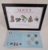 Alice's Adventures in Wonderland 50p coin collection and limited edition 286/495 signed print