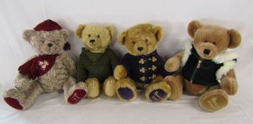 4 Harrods teddy bears - 1999, 21st Century, 2000 and 2001