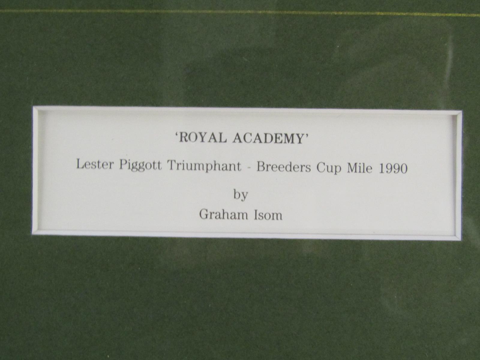 'Royal Academy' framed limited edition 256/500 Lester Piggott print - Lester Piggott  triumphant - Image 5 of 5