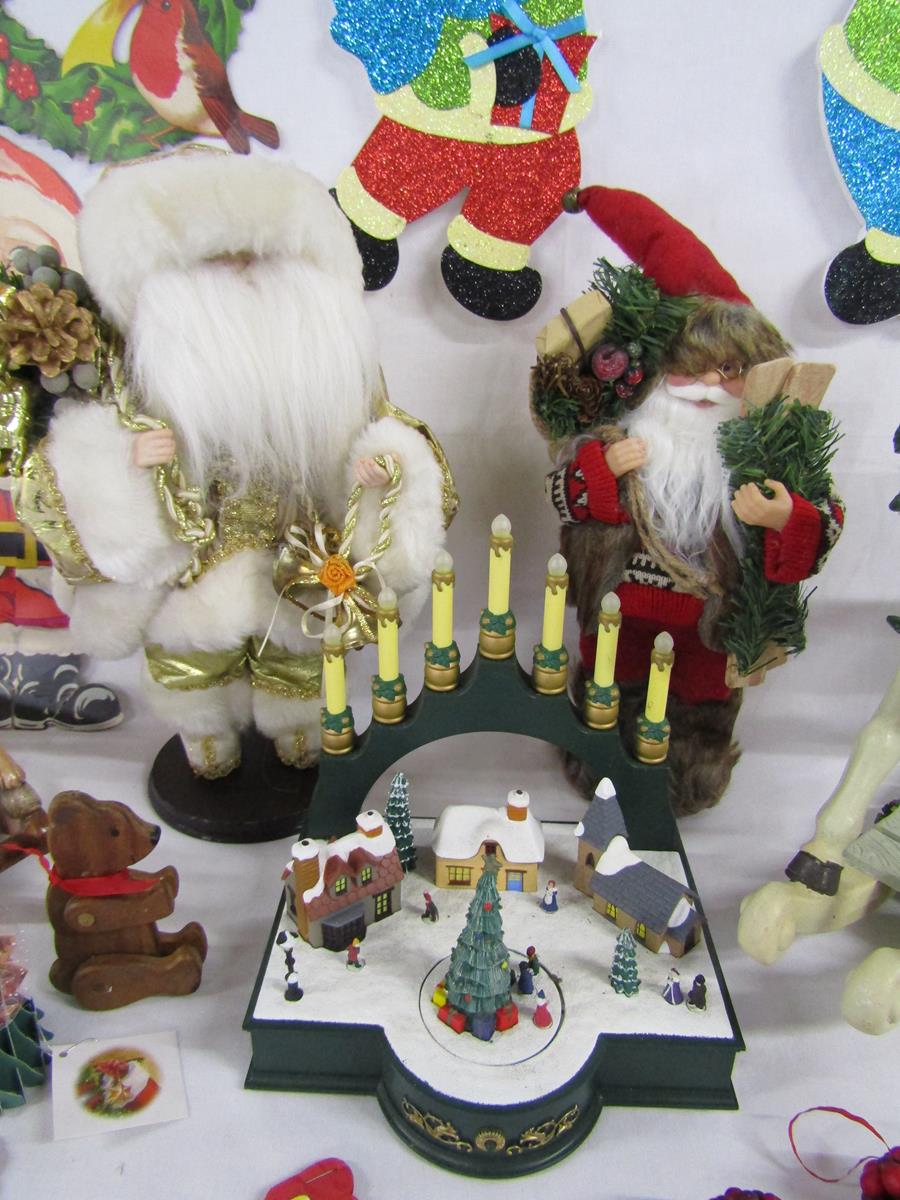 Christmas decorations includes glass baubles, decorative rocking horses, vintage wall hangers, - Image 5 of 7