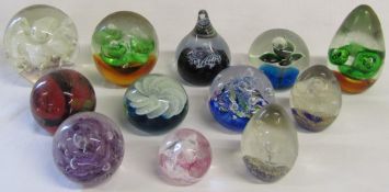 12 glass paperweights