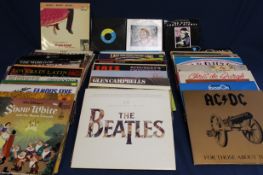 Box of LPs including Disney Jungle Book & Snow White, easy listening, pop including The Beatles 20