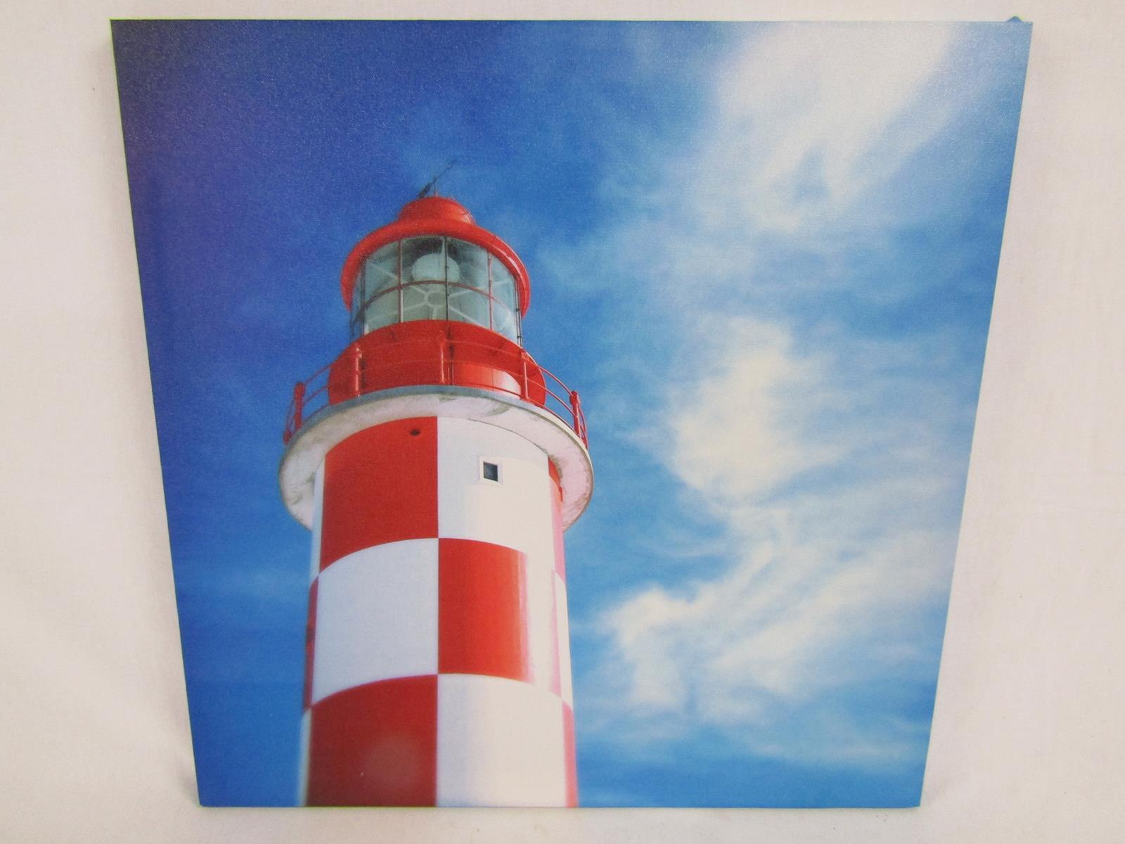 Collection of wooden beach ornaments includes, clock, lighthouses, beach hut money boxes, candle - Image 8 of 8