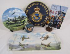 Royal Air Force collectables includes cast iron plaque, Countdown to take-off Coalport collectors