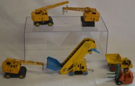 Boxed Dinky toys including 564 Elevator Loader, three 571 Coles mobile cranes, 14c Coventry Climax