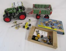 Possibly Tronico Fendt 939 Meccano tractor and trailer (af) and Meccano model set for Marks and