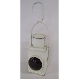 Railway hanging lamp with burner - red glass