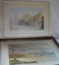 J.M Brookes 438/500 Westgate Louth pencil signed limited edition print and one other