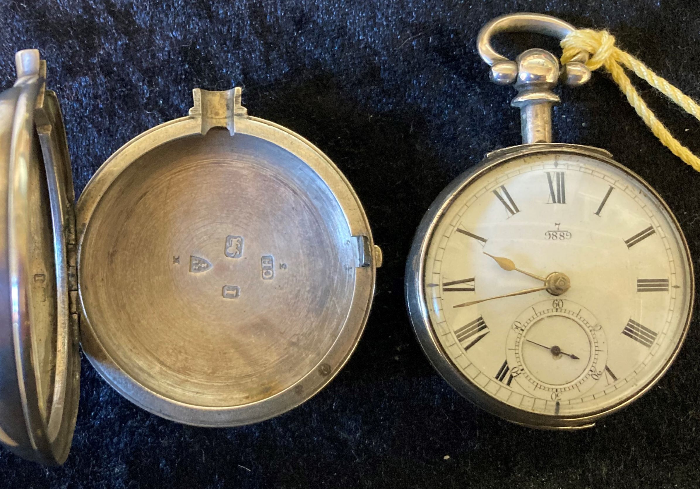 Silver pair case pocket watch (no maker's name) Chester 1892 - Image 3 of 4