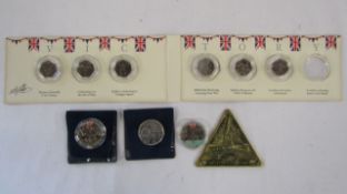 VE Day Victory 50p coin collection (missing Y), 2 £5 coin 'so much, so many, so few' and £5 god