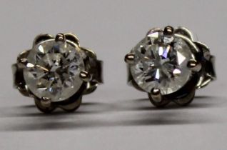 Pair of 18ct White Gold Diamond Ear Studs