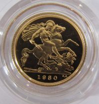 Elizabeth II 1980 Gold Proof Half Sovereign