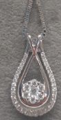 18ct White Gold Diamond Pendant on Chain