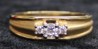 18k Gold Diamond Set Signet Ring