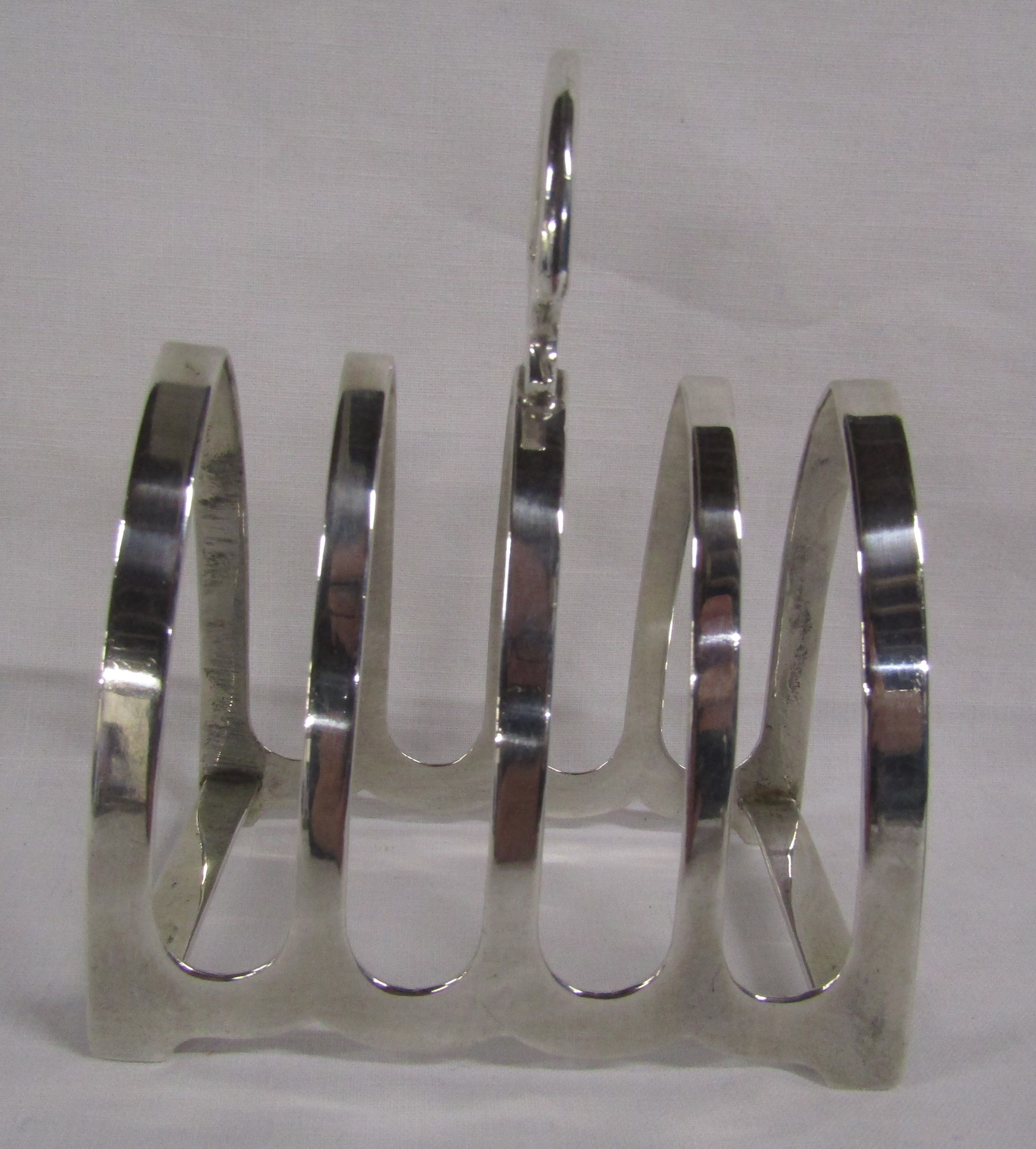 Silver Toast Rack, Mustard Pot and Footed Bowl - Image 6 of 12