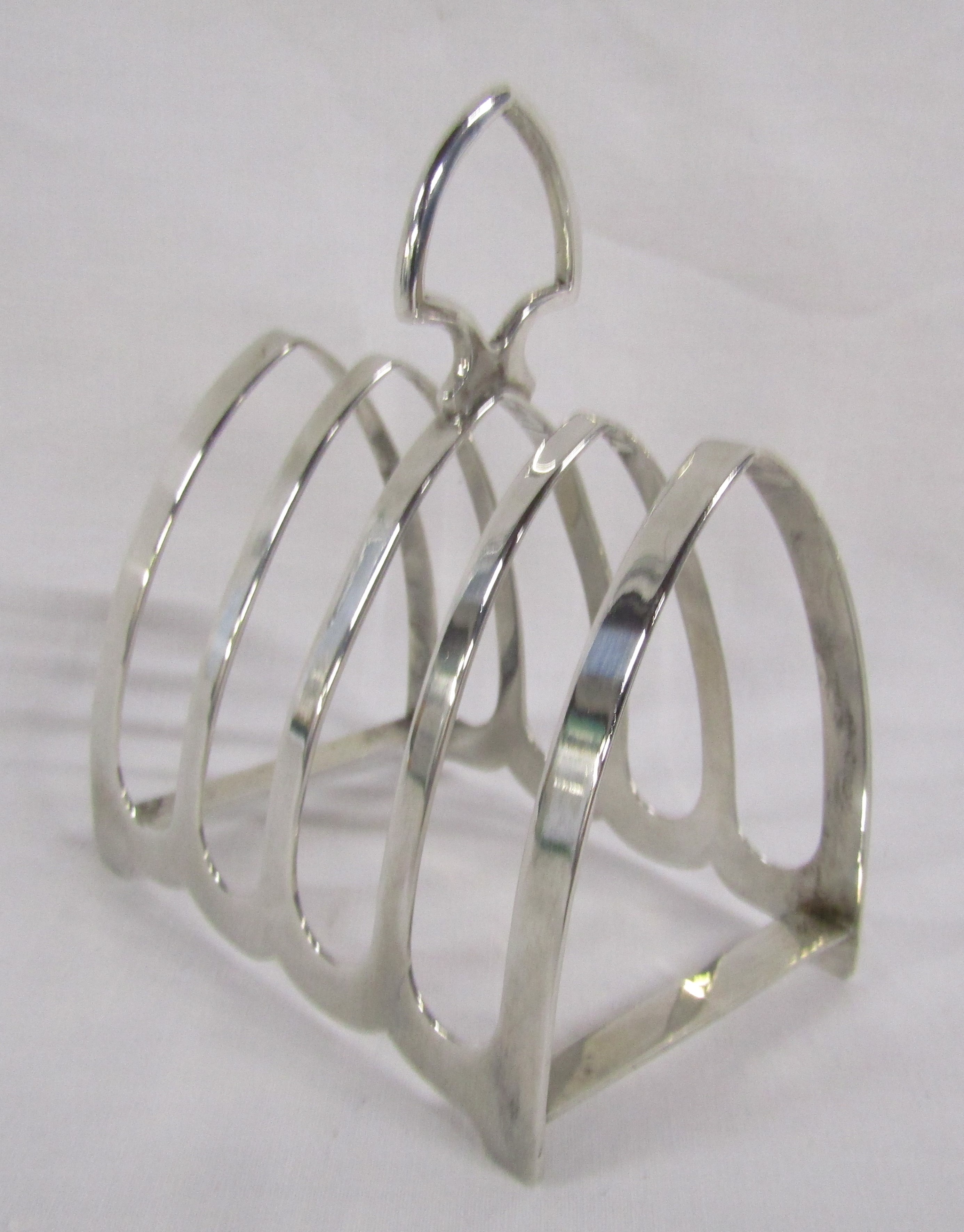 Silver Toast Rack, Mustard Pot and Footed Bowl - Image 7 of 12