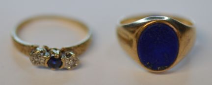 9ct Gold Signet Ring & One Other