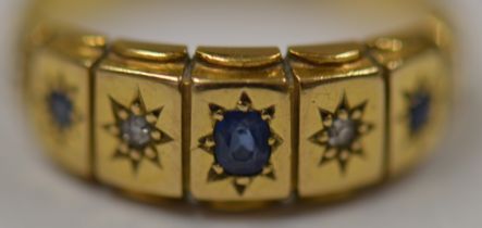 18ct Gold Diamond & Sapphire Ring