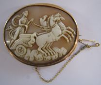 9ct Gold Triga Cameo Brooch