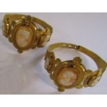 Two 19th Century Pinchbeck Cameo Bracelets