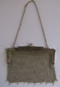 Silver Mesh Evening Bag