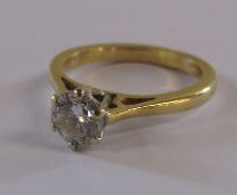 18ct Gold Diamond Solitaire Ring 0.76ct