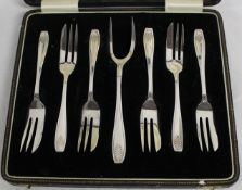 Cased Set of Silver Pastry Forks