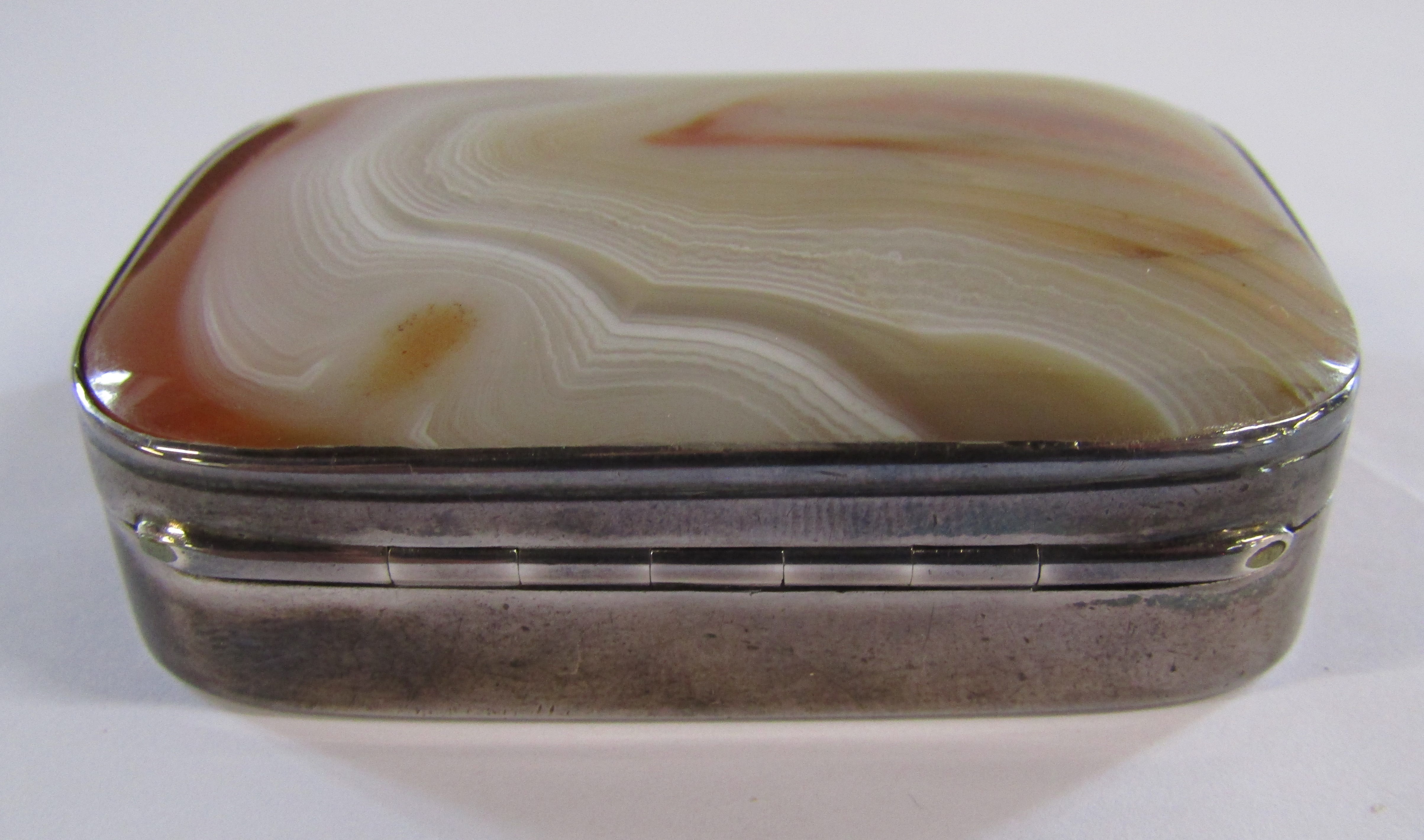 Georgian Silver & Agate Snuff Box - Image 7 of 17
