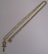 18ct Gold Chain & Ankh Pendant