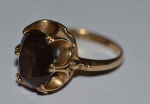 9ct Gold Smokey Quartz Ring