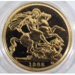 Elizabeth II 1985 Gold Proof Full Sovereign