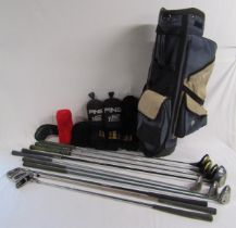 Prossimon trolley bag, Ping, Pga and other covers, Ping eye 2 3,5,7 (possibly black dot) drivers/