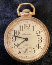 Hamilton Railway Gold Plated Pocket Watch