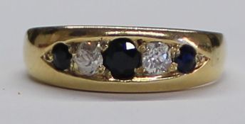 Tested as 18ct Gold Sapphire & Diamond Ring