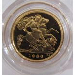 Elizabeth II 1980 Gold Proof Half Sovereign